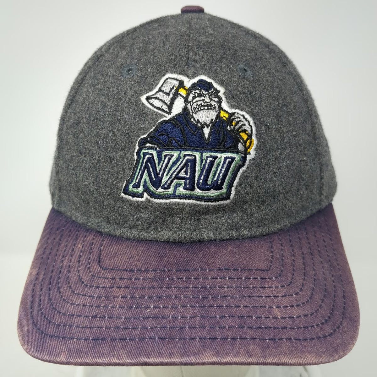 New Era Baseball Cap Gray Purple One Size NAU Lumberjacks Wool Slideback Hat