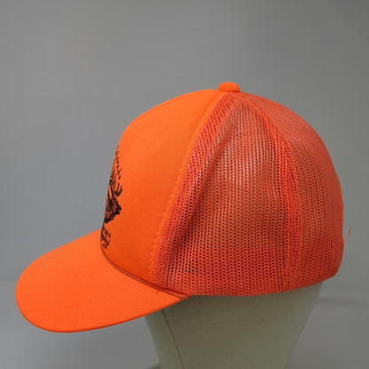 K-Products Trucker Hat Orange One Size Mesh Back Elk Graphic Nucla Colorado