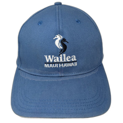 Imperial Baseball Cap Blue One Size Wailea Maui Hawaii Golf Seahorse Logo Hat