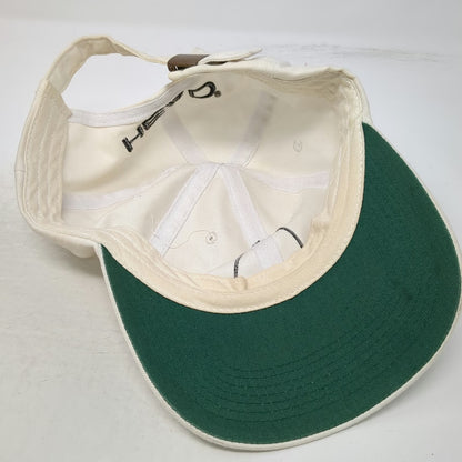 Head Baseball Cap White One Size Penn Logo Green Under Visor Slideback Hat