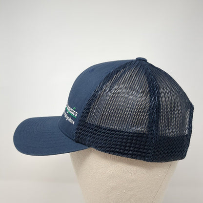 Josie's Organics Snapback Trucker Hat Blue One Size Mesh Back Yupoong