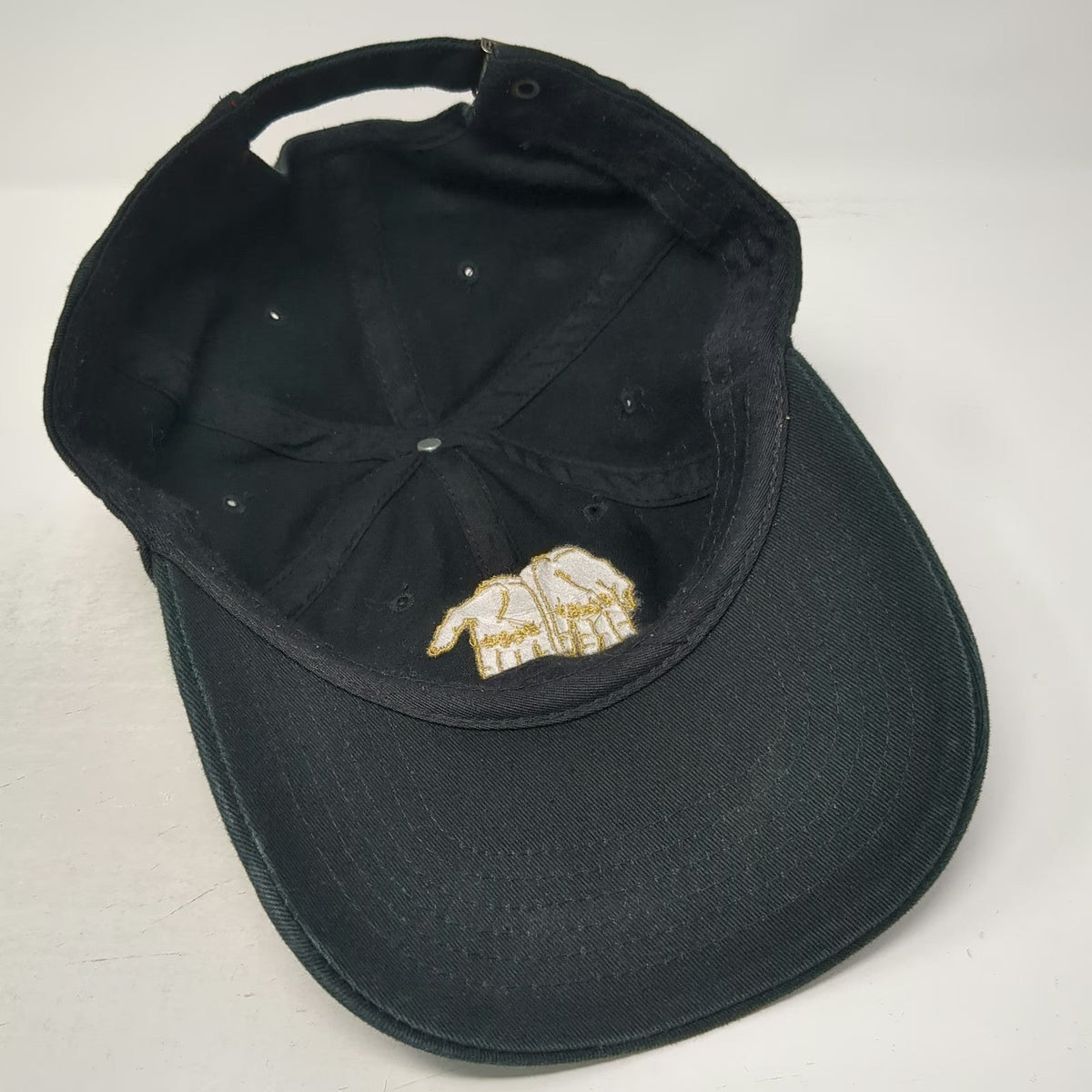 Baseball Cap Black One Size Gold Embroidered Hands Black Book Adjustable Hat