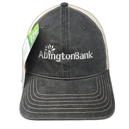 Cap America Trucker Hat Gray Beige One Size Abington Bank Logo Mesh Snapback