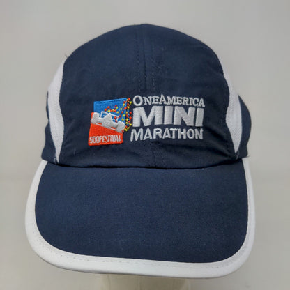 One America Indy 500 Festival Mini-Marathon Men's Strapback Hat Blue White Logo