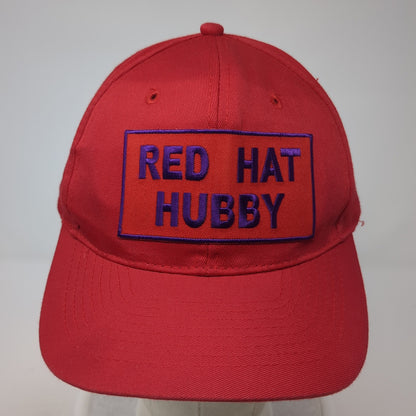 Red Hat Hubby Snapback Hat Red One Size Adjustable Embroidered 6 Panel Otto