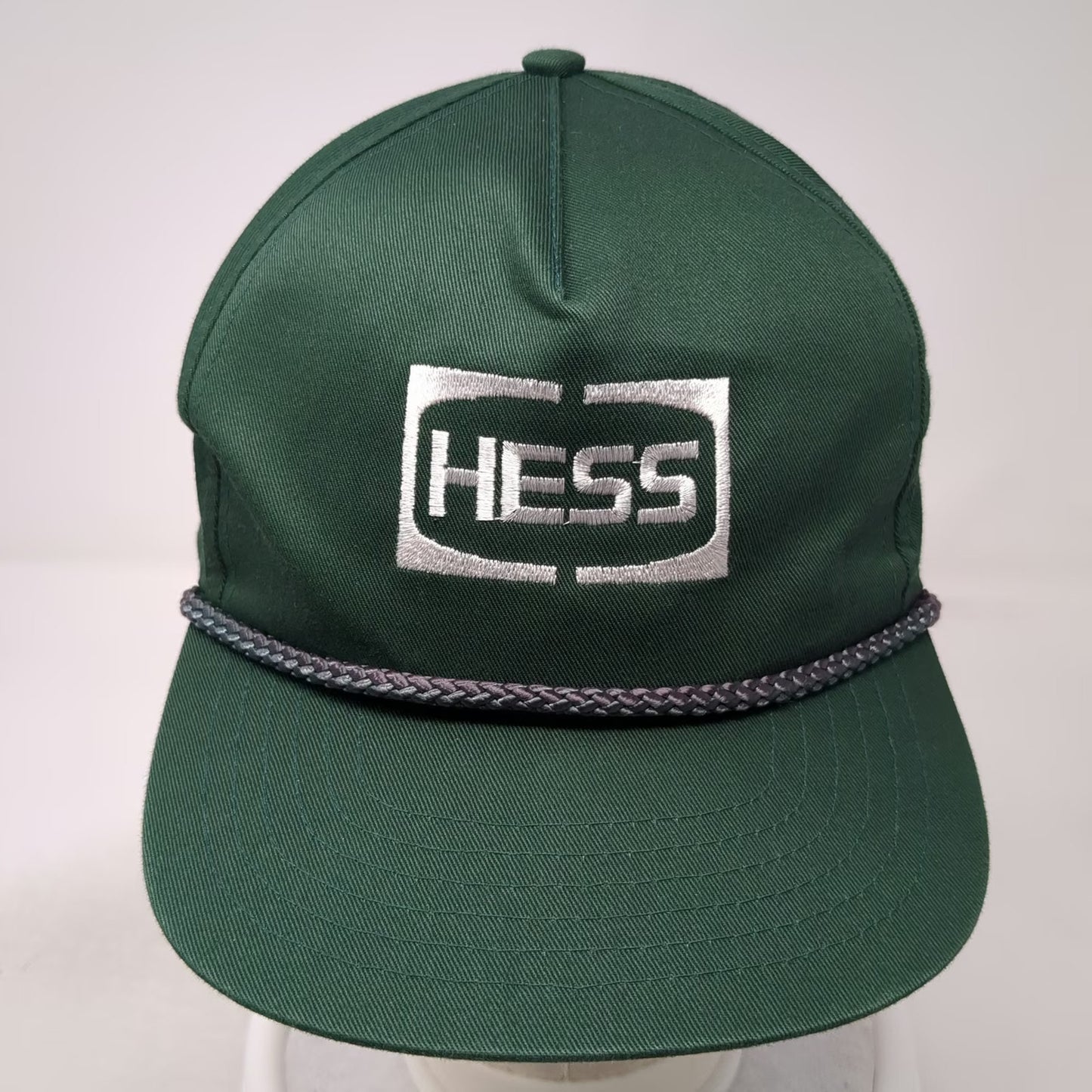 The Sportsman 5 Panel Green Hat One Size Hess Gas Station Logo Rope Snapback