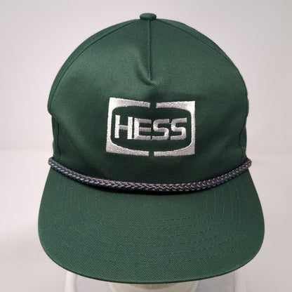 The Sportsman 5 Panel Green Hat One Size Hess Gas Station Logo Rope Snapback
