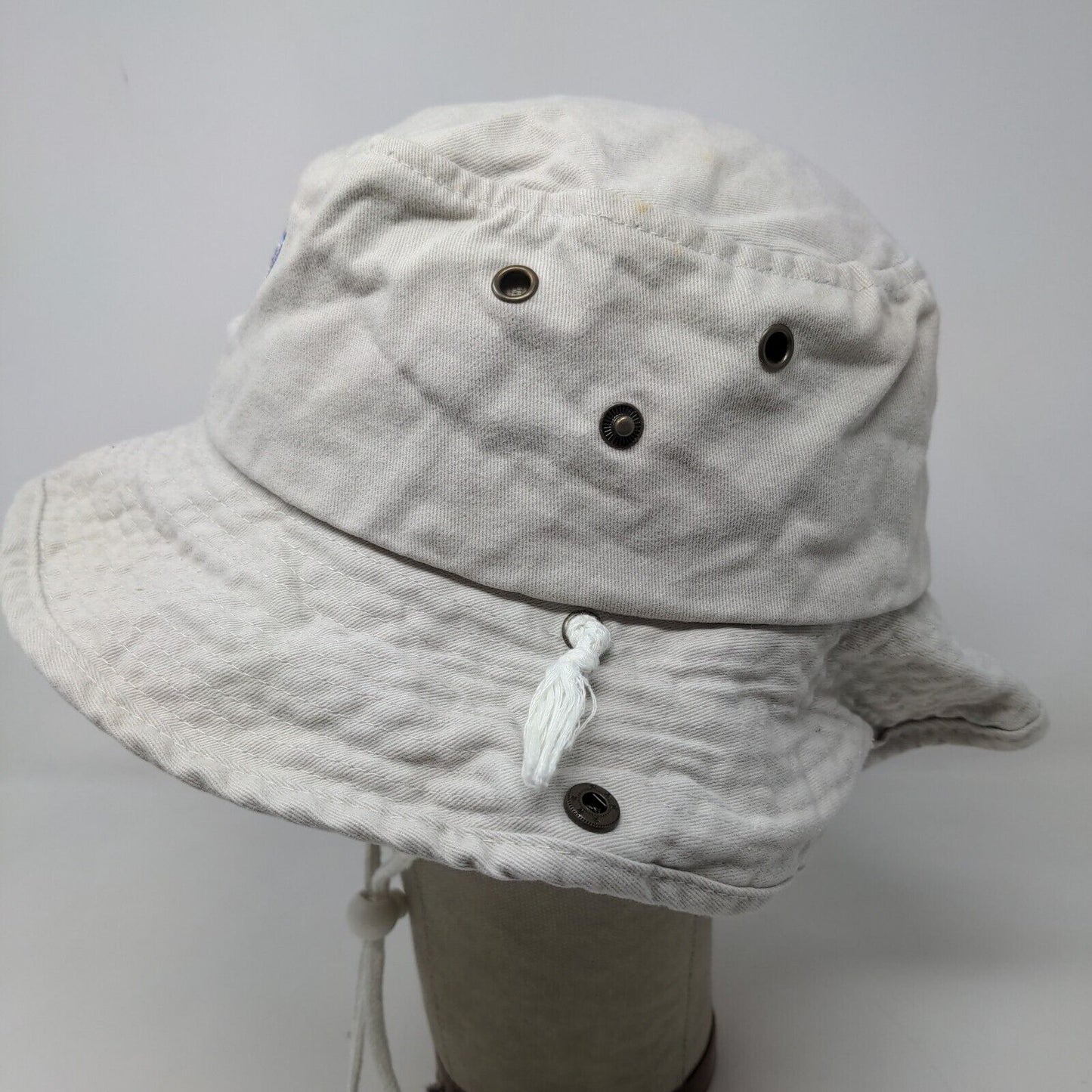 USA Football Men's Bucket Hat Gray Chin Strap 100% Cotton Embroidered Logo