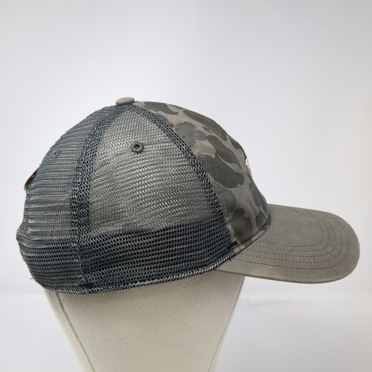 Carhartt Trucker Hat Gray Camouflage Mesh Back One Size Snapback Patch Hat