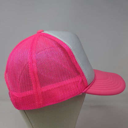 OTTO Trucker Hat Pink One Size Becky's Bach Smiley Face Mesh Snapback Rope Foam
