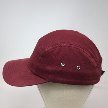 AS Colour 5 Panel Red Hat One Size Strapback Flat Brim Metal Eyelets