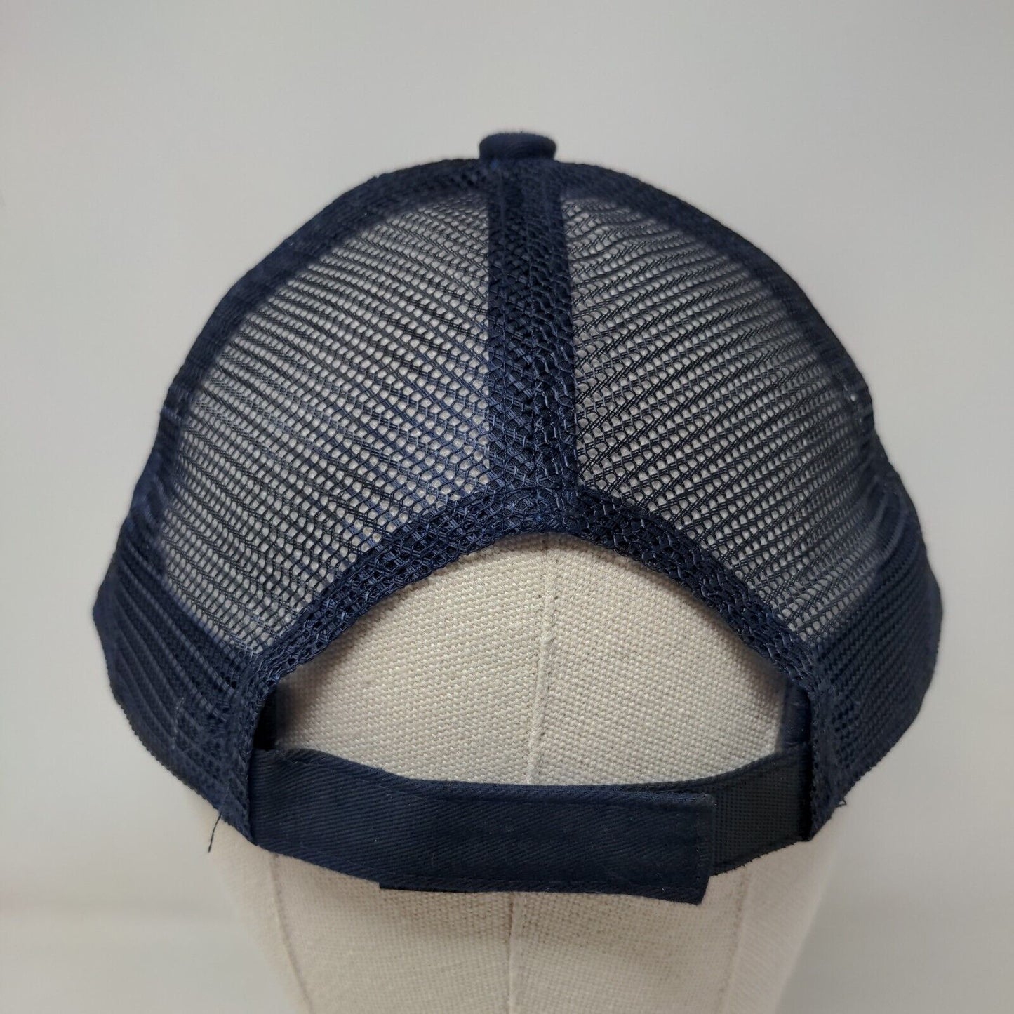 US Navy Veteran Eagle Strapback Trucker Hat Blue One Size Embroidered Mesh Back