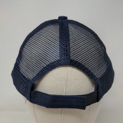 US Navy Veteran Eagle Strapback Trucker Hat Blue One Size Embroidered Mesh Back