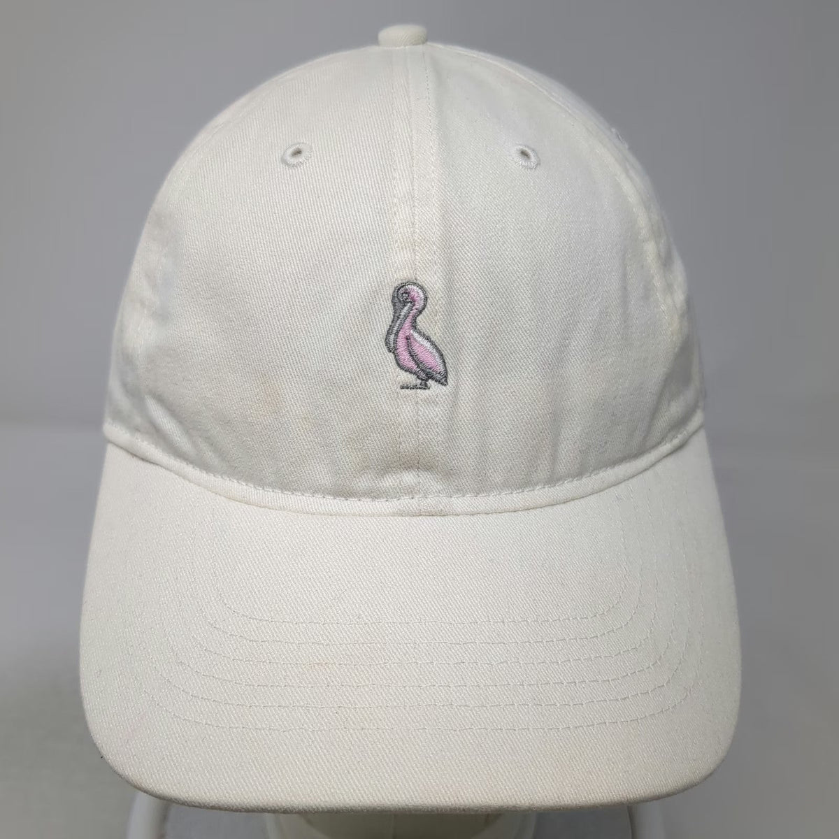 Pelican Coast Baseball Cap White One Size Logo Embroidered Slideback Cotton hat