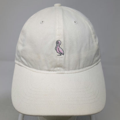 Pelican Coast Baseball Cap White One Size Logo Embroidered Slideback Cotton hat