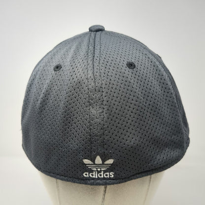 Adidas Baseball Cap Gray XL A-FLEX Stretch Fit Breathable Mesh Trefoil Logo hat