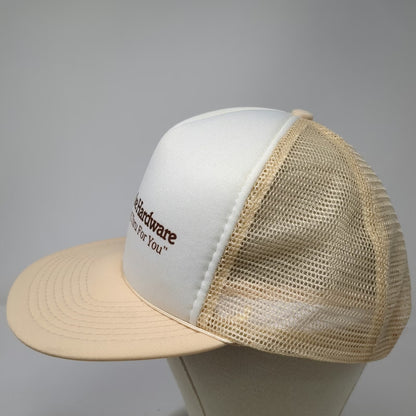 Mohr's Salt Lake Hardware Hat Beige One Size Trucker Hat Mesh Back Snapback Foam