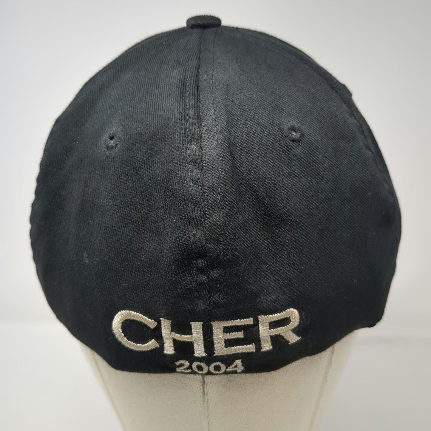 Flexfit Baseball Cap Black XL Peace Sign Cher 2004 Concert Tour hat Vintage