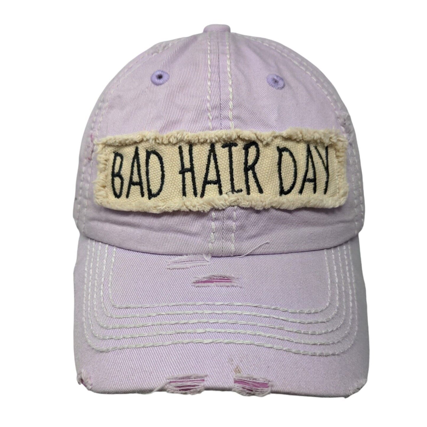 Bad Hair Day Strapback Hat Purple One Size Distressed KB ETHOS Vintage