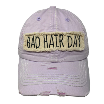 Bad Hair Day Strapback Hat Purple One Size Distressed KB ETHOS Vintage