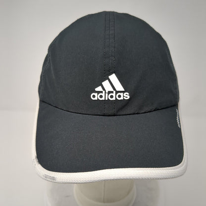 Adidas Aeroready Strapback Hat Black OSFA Mesh 3 Stripes White Trim