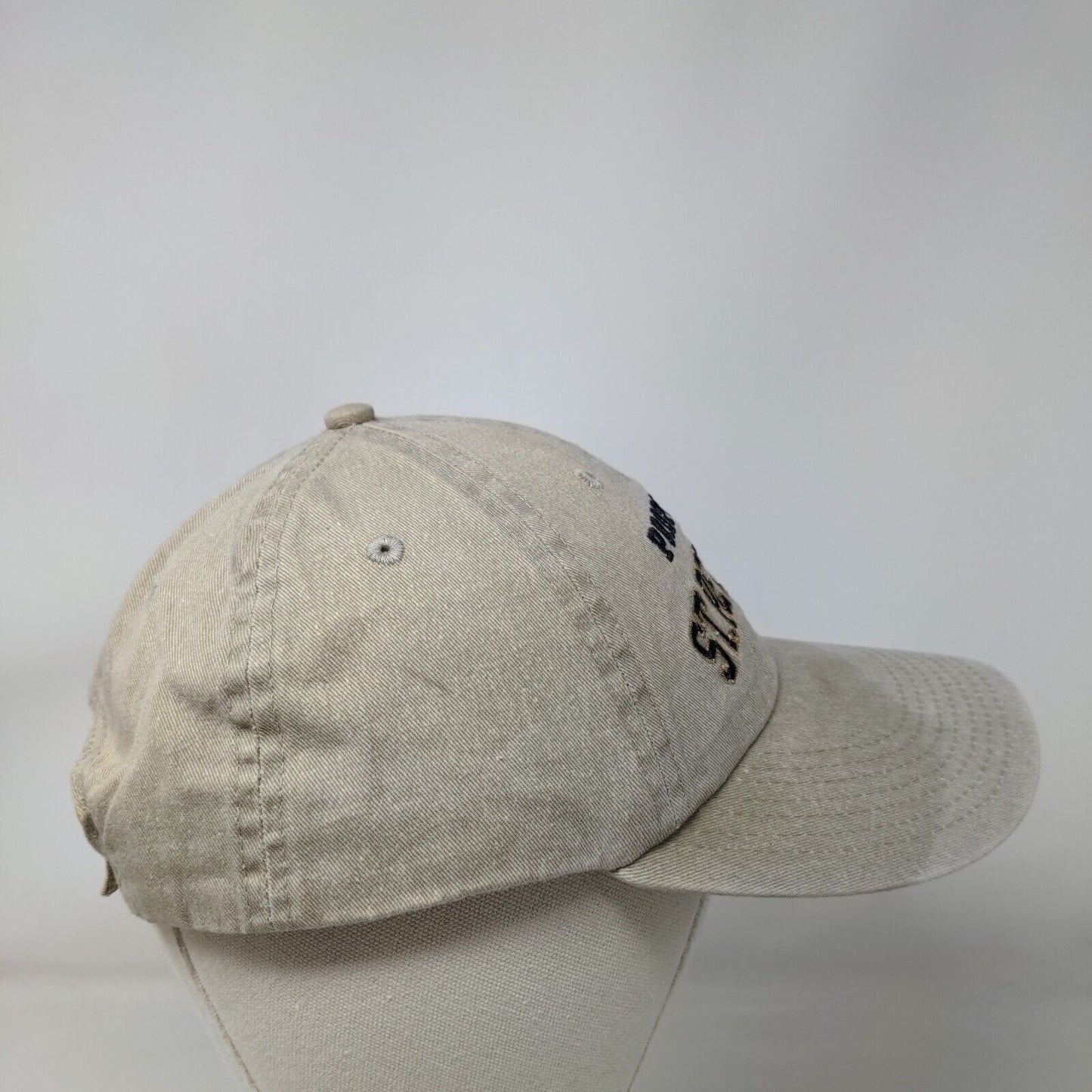Property Of St. Pete Beach Strapback Hat Tan One Size Embroidered 6 Panel