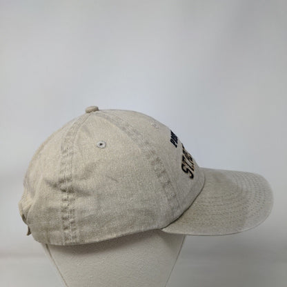 Property Of St. Pete Beach Strapback Hat Tan One Size Embroidered 6 Panel