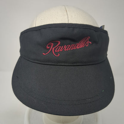 Ravanellis Sun Visor Hat Black OS Adjustable Embroidered Lightweight San Sun