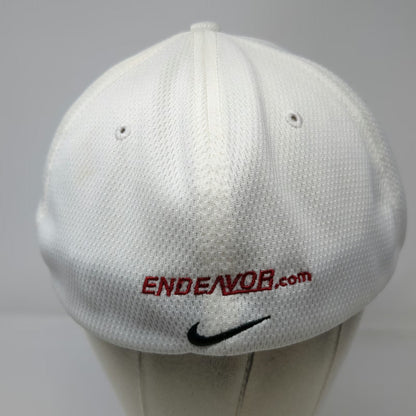 Nike Golf Baseball Cap White XL Fitted Endeavor Logo Textured Athletic Hat