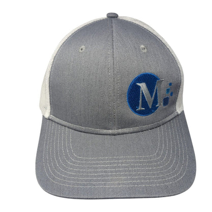 M Snapback Trucker Hat Gray OS Adjustable Embroidered Mesh Back Port Authority