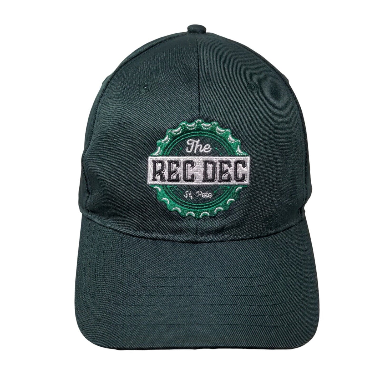 The Rec Dec St. Pete Strapback Hat Green OSFM Embroidered 6 Panel