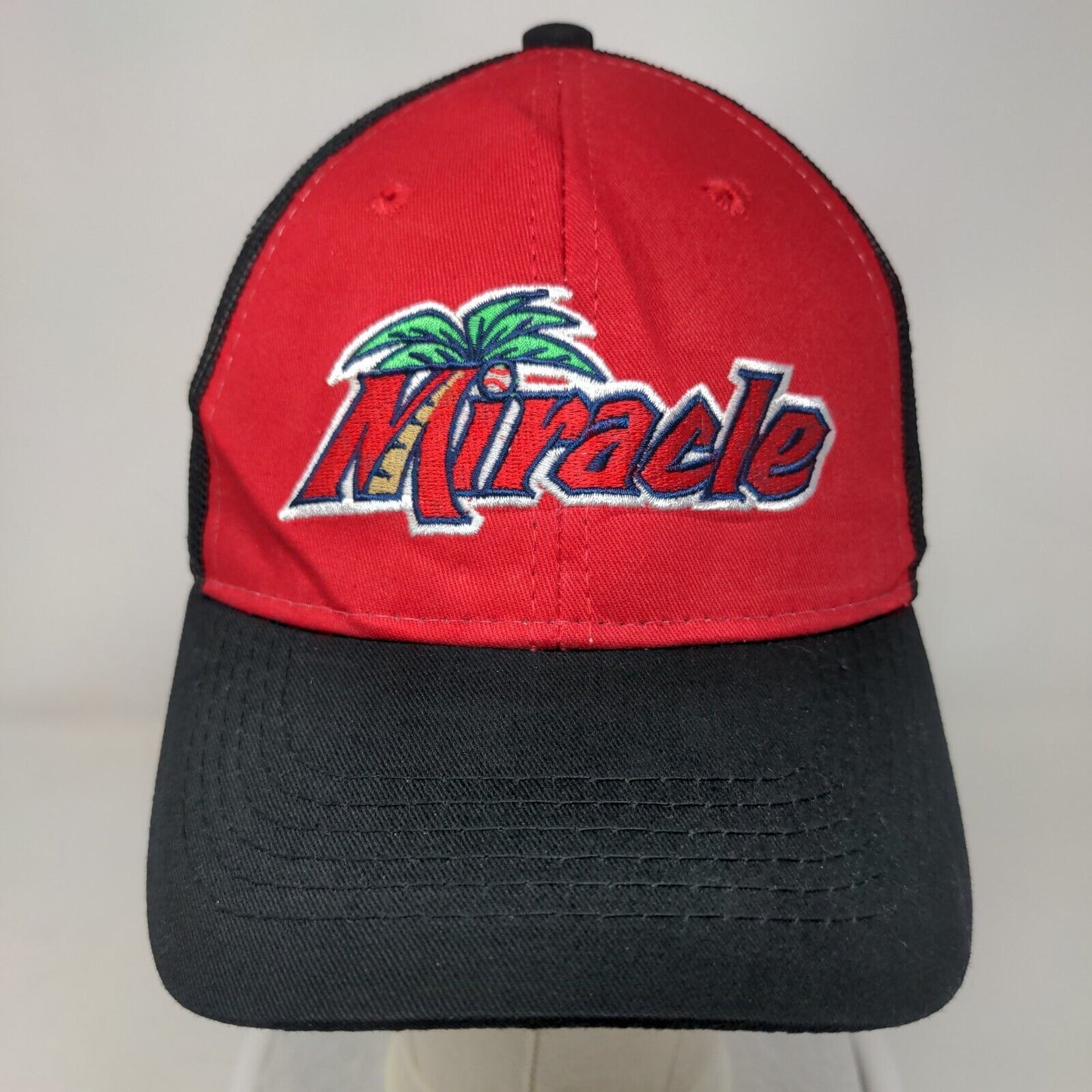Miracle Snapback Mesh Back Trucker Hat Black OSFM Palm Tree OC Sports