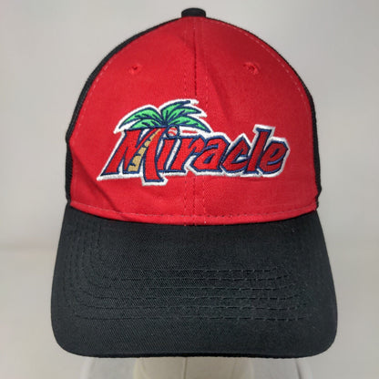Miracle Snapback Mesh Back Trucker Hat Black OSFM Palm Tree OC Sports