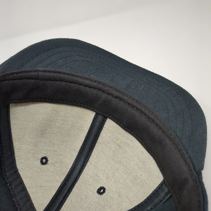 New Era Fitted Hat Black 6 7/8 Solid Blank 6 Panel Vent Holes Outdoor