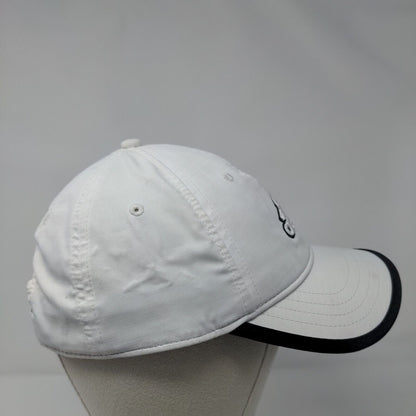 Adidas 3 Stripes Strapback Hat White OSFA Embroidered Black Trim