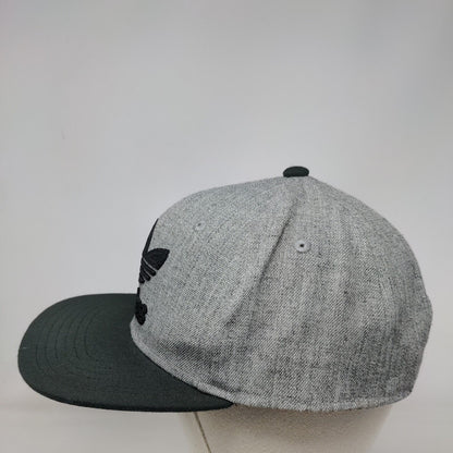 Adidas Snapback Hat Gray OSFM Adjustable Embroidered Trefoil Vented Holes