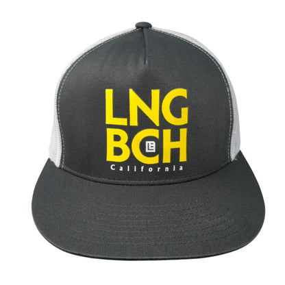 Lng Bch California Snapback Trucker Hat Gray One Size Mesh Back Yupoong