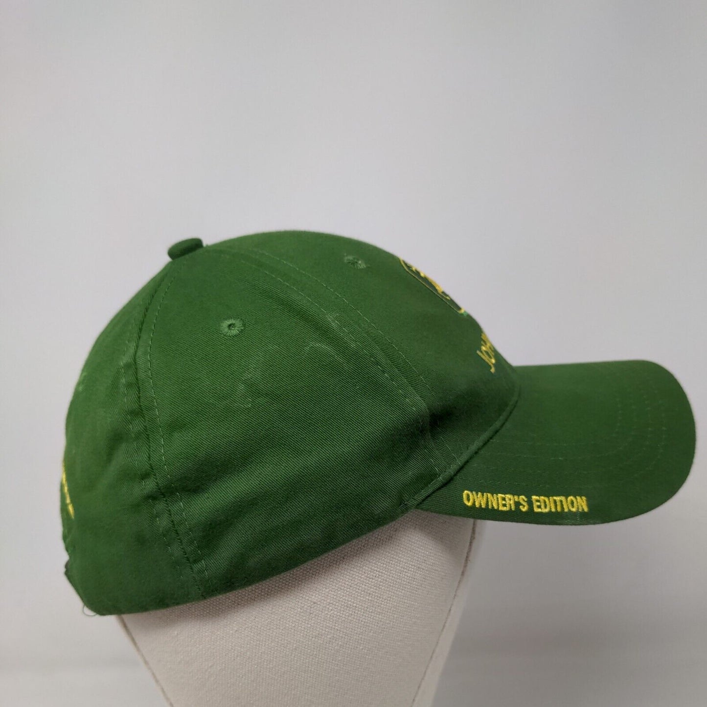 John Deere Mens Slideback Hat Green Yellow Embroidered Nothing Runs Like a Deere