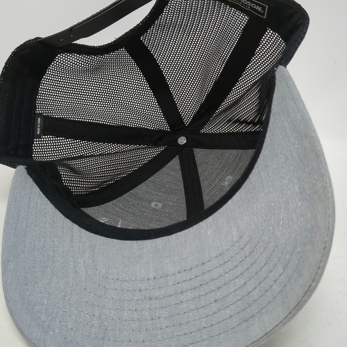 Richardson Trucker Hat Gray One Size Border States Logo Mesh Back Snapback