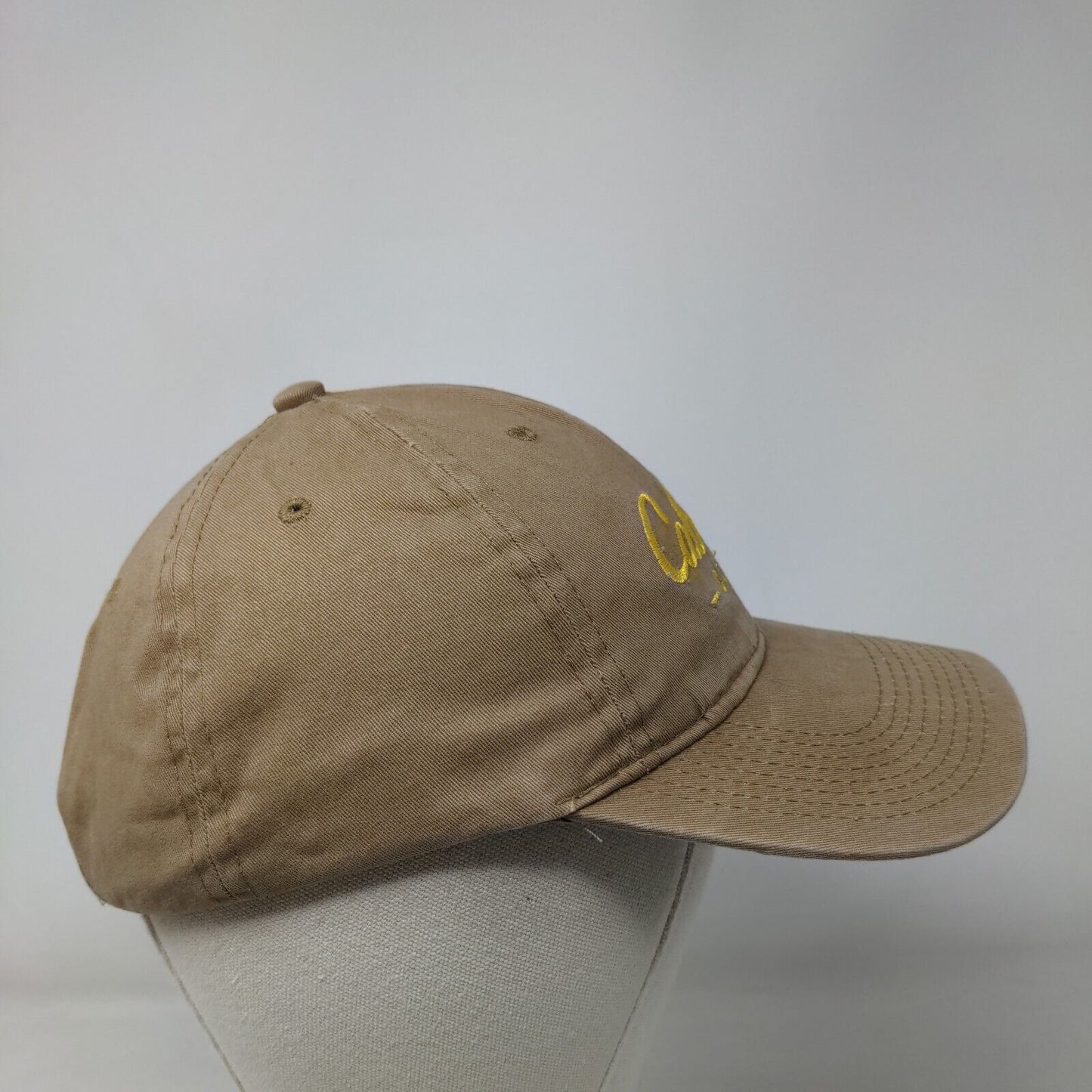 Cabela's Club Slideback Hat Tan One Size Adjustable Embroidered 6 Panel