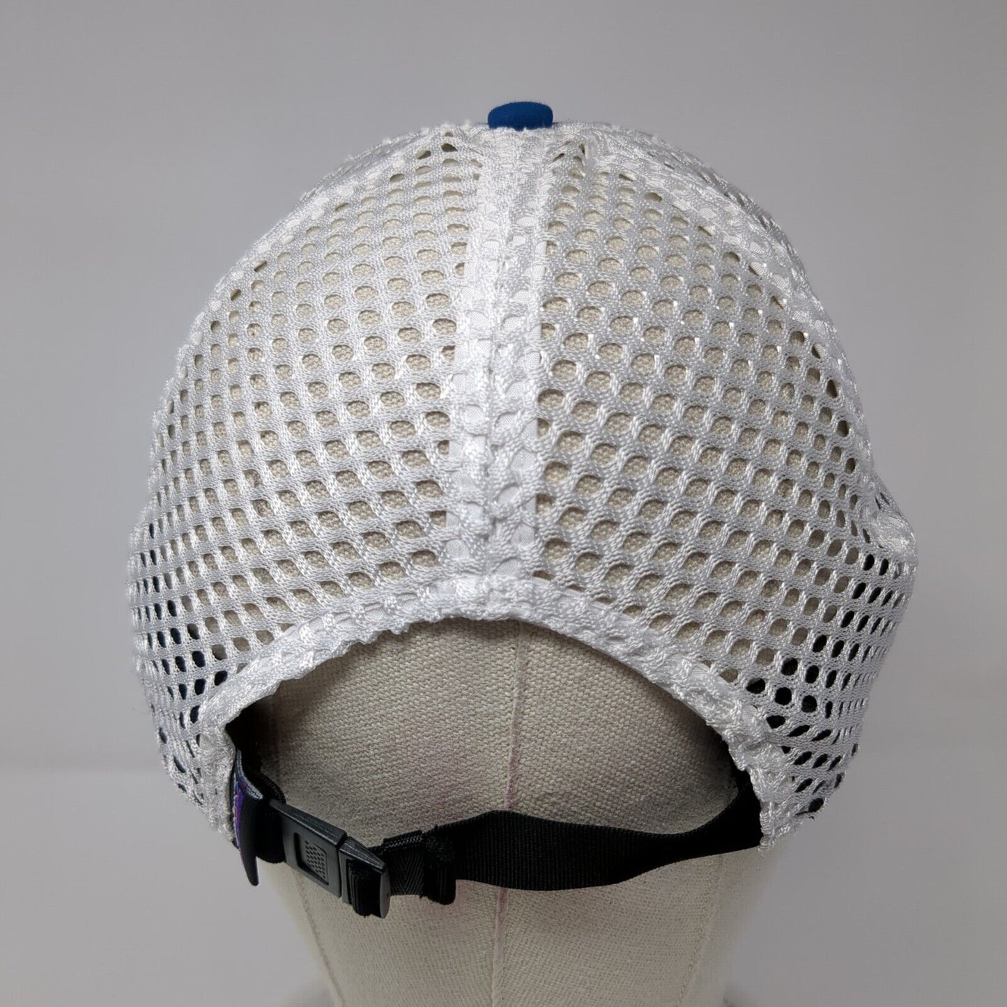 Patagonia Mesh Back Trucker Hat Blue White Small Logo Foam Clasp Back