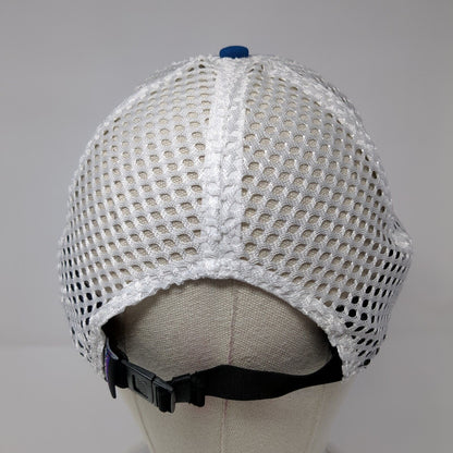 Patagonia Mesh Back Trucker Hat Blue White Small Logo Foam Clasp Back