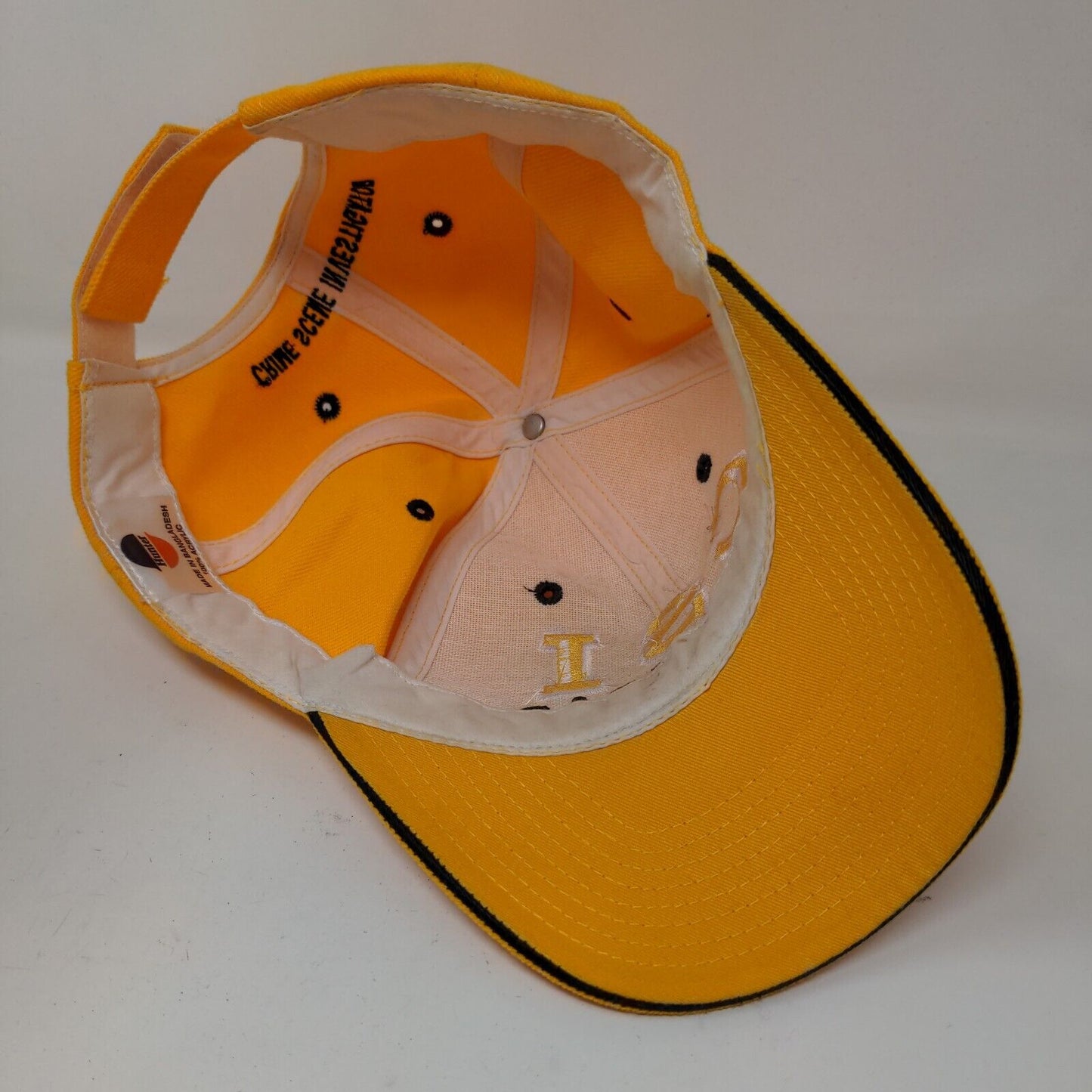 CSI Las Vegas Men's Strapback Hat Yellow Embroidered Logo 100% Acrylic