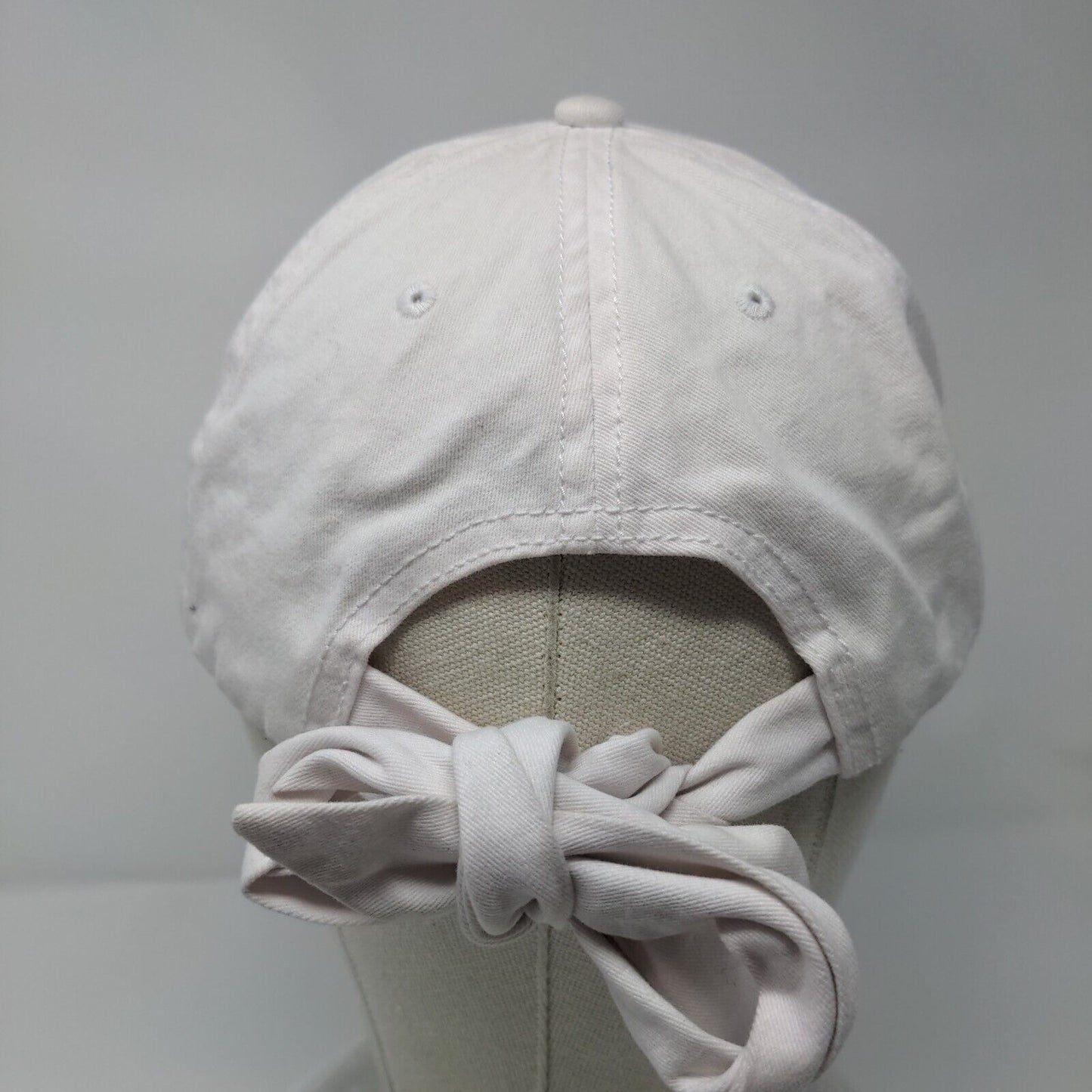 Positive Energy Tie Back Hat White OSFM Embroidered Colorful Font