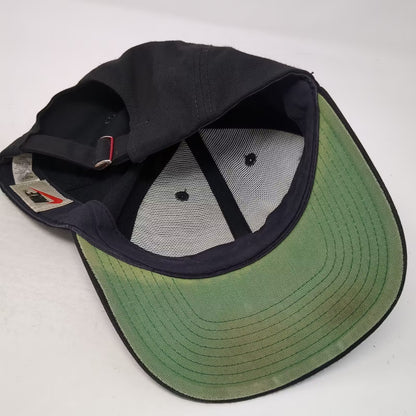 Nike Baseball Cap Black Green Undervisor Slideback Adjustable Hat Logo Vintage