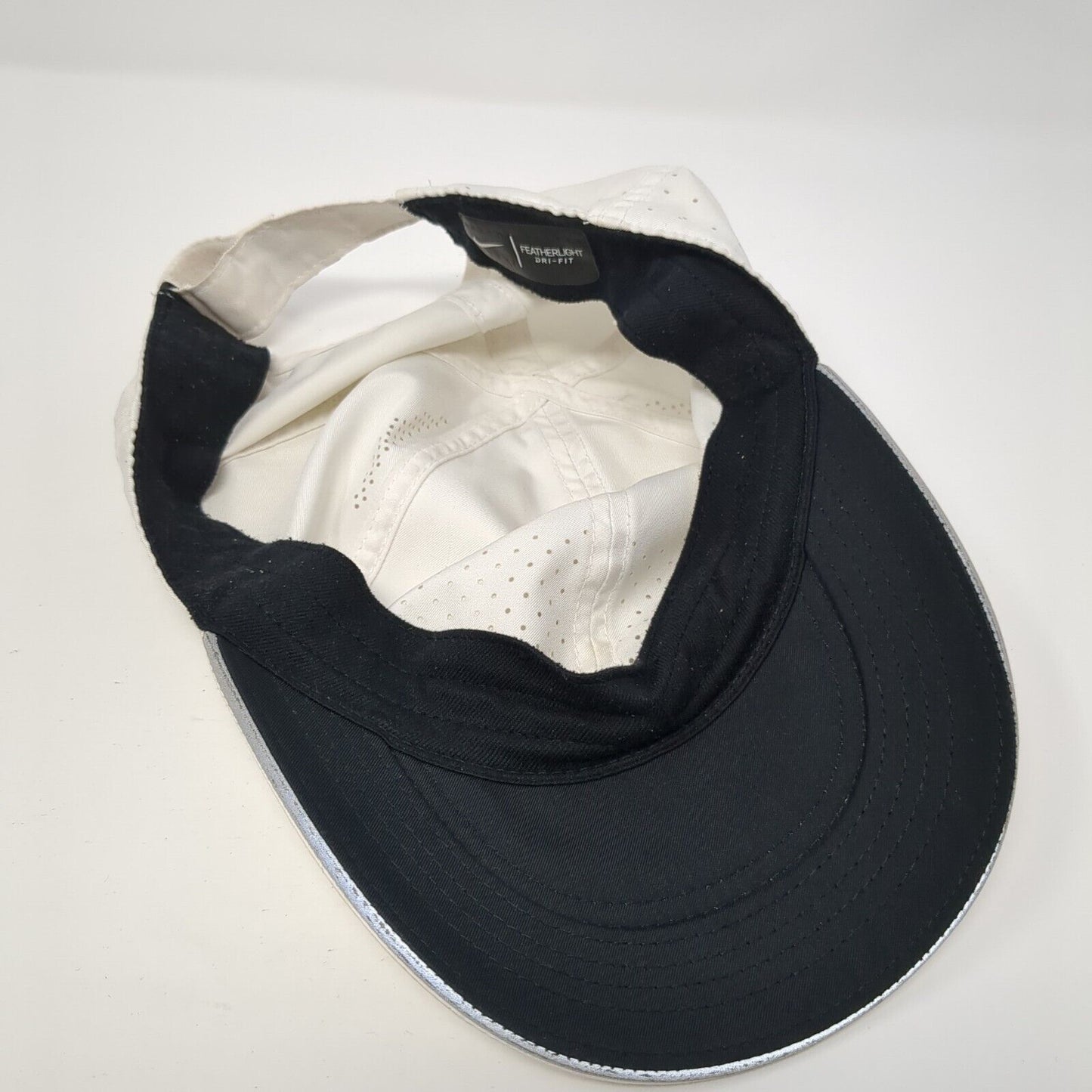 Nike Strapback Hat White One Size Adjustable Featherlight Dri-Fit Polyester