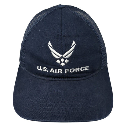 US Air Force Strapback Trucker Hat Blue OS Adjustable Embroidered Mesh Back
