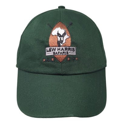 Lew Harris Safaris Strapback Baseball Cap Green One Size Adjustable Embroidered