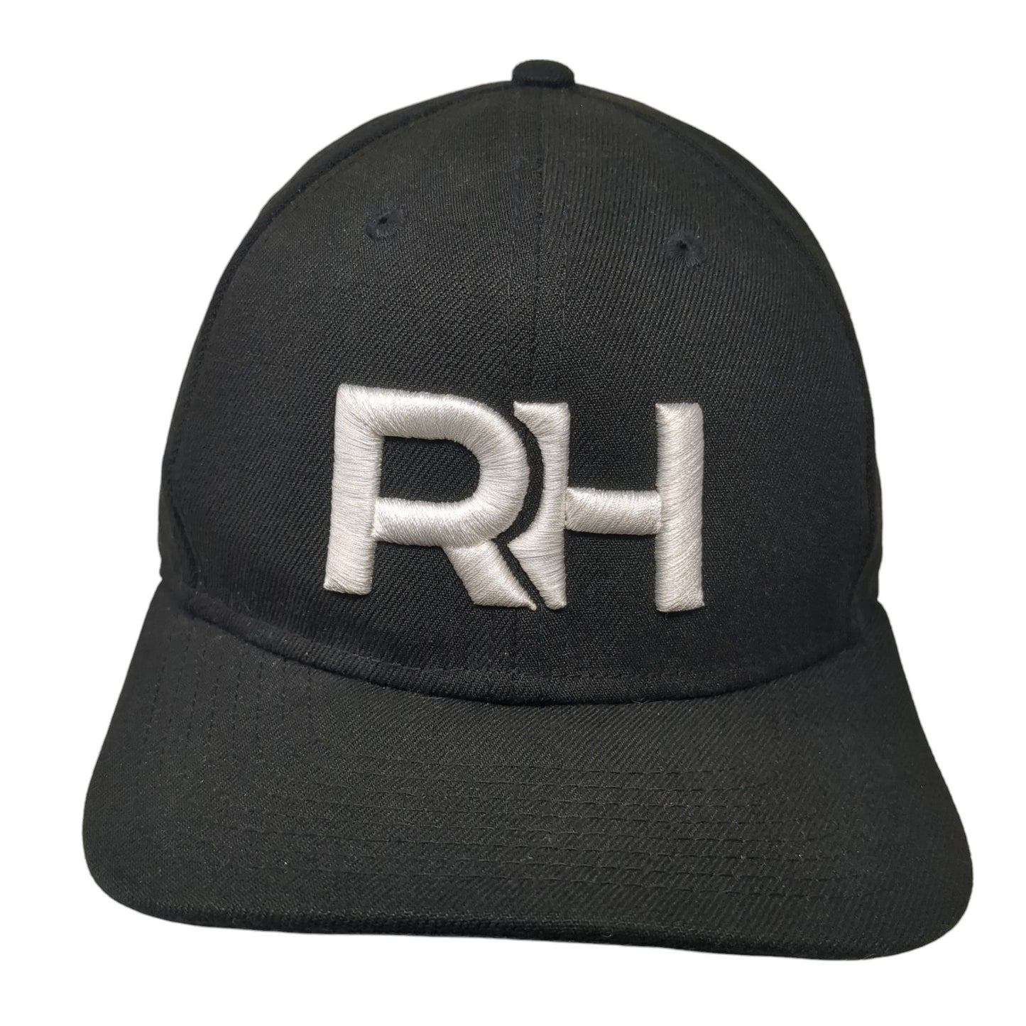 RH Snapback Hat Black One Size Adjustable Embroidered New Era 6 Panel
