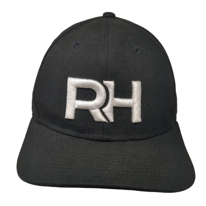 RH Snapback Hat Black One Size Adjustable Embroidered New Era 6 Panel